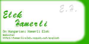 elek hamerli business card